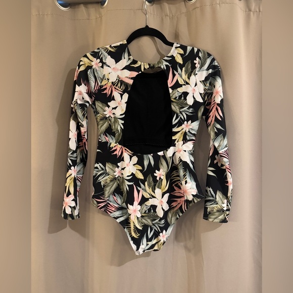 Kona Sol NWT Floral Long Sleeve Bodysuit - Picture 2 of 7